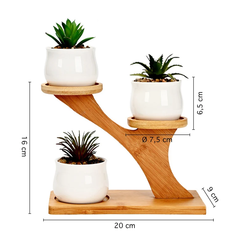 Set 4 Pezzi Vasi In Ceramica Con Decorazioni Fiori Piante Grasse Il Grupponeil