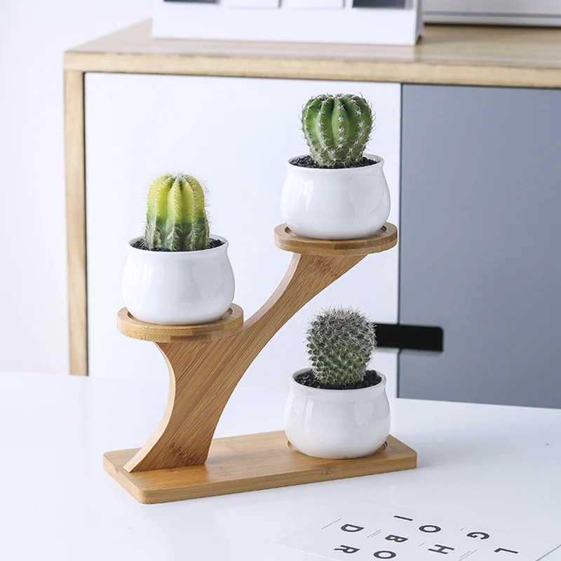 Set 4 Pezzi Vasi In Ceramica Con Decorazioni Fiori Piante Grasse Il Grupponeil