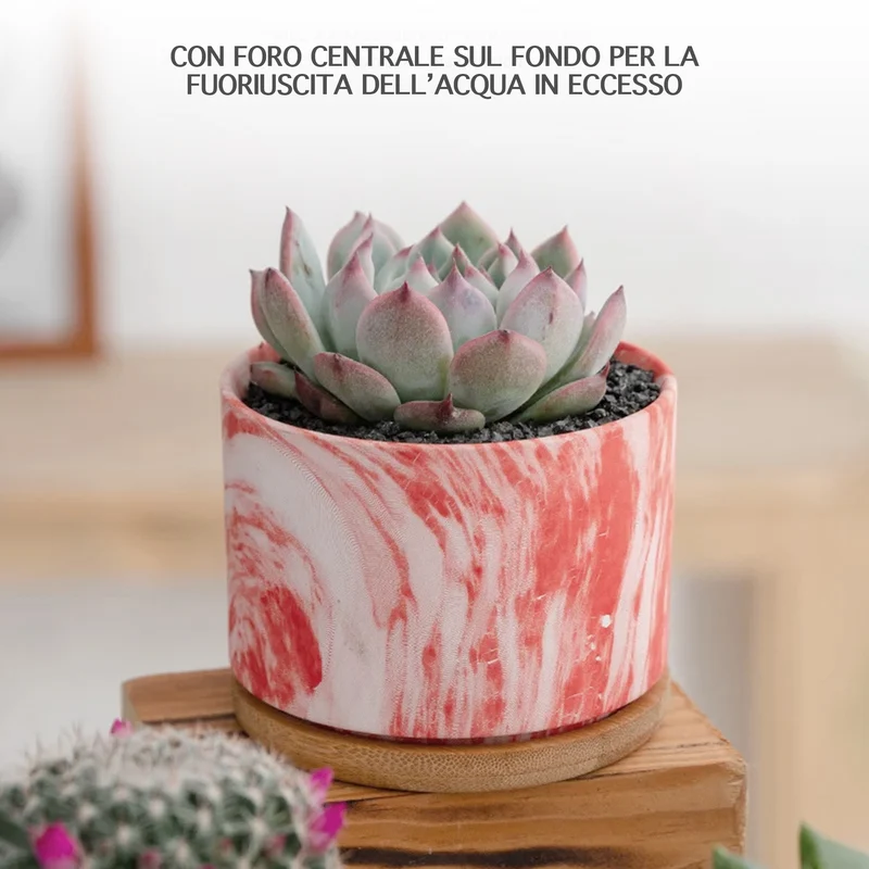 Set 4 Pezzi Vasi In Ceramica Con Decorazioni Fiori Piante Grasse Il Grupponeil