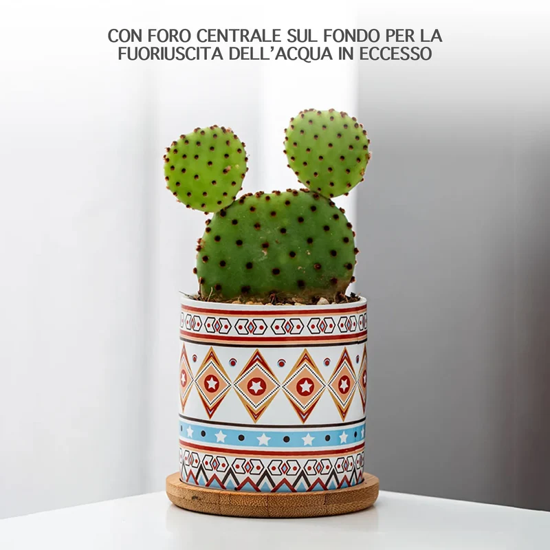 Set 4 Pezzi Vasi In Ceramica Con Decorazioni Fiori Piante Grasse Il Grupponeil