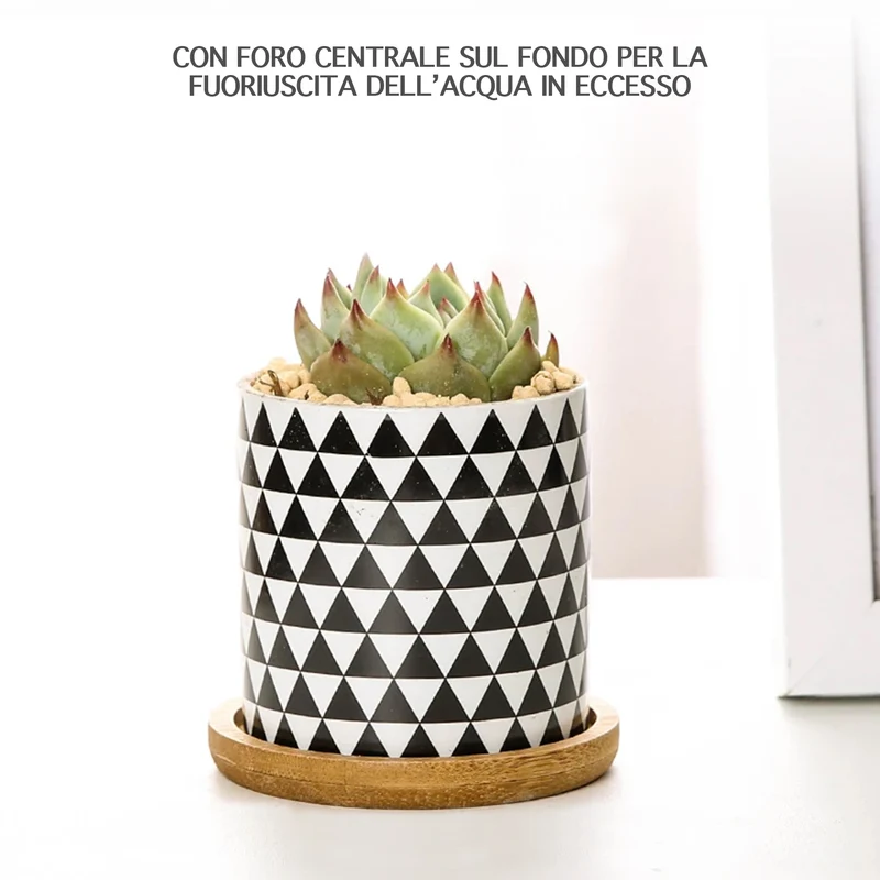 Set 4 Pezzi Vasi In Ceramica Con Decorazioni Fiori Piante Grasse Il Grupponeil