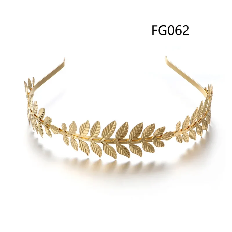 Bladgoud tiara bruid – Penelope haarband carnaval hoofdtooi