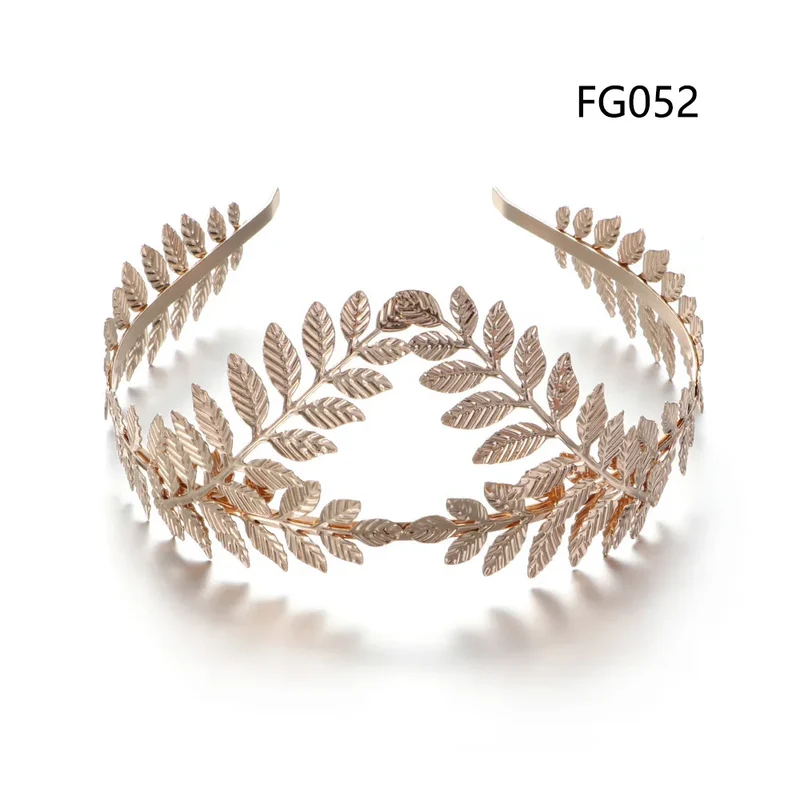 Bladgoud tiara bruid – Penelope haarband carnaval hoofdtooi