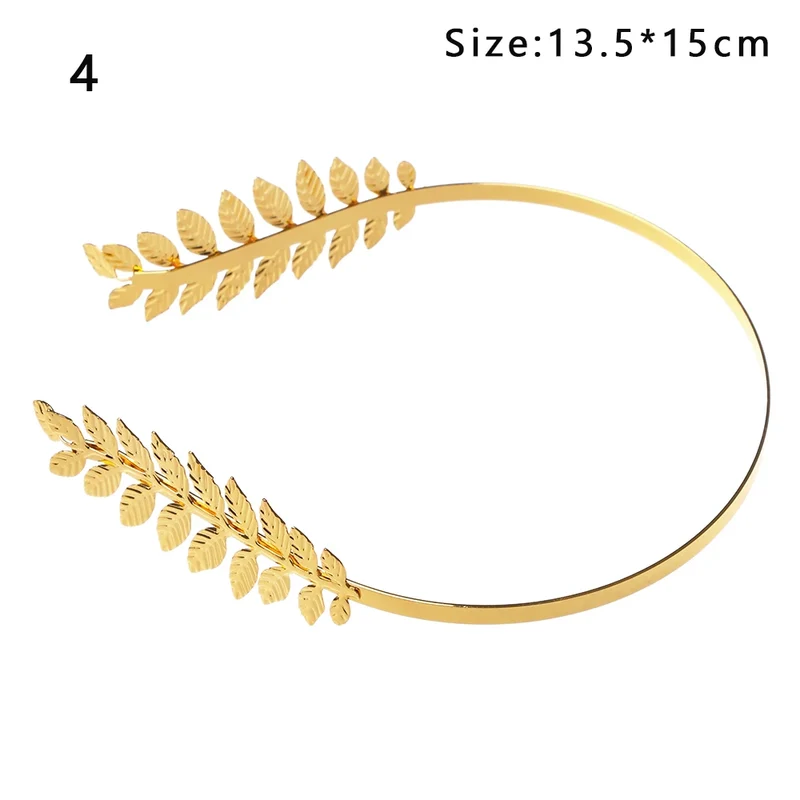 Bladgoud tiara bruid – Penelope haarband carnaval hoofdtooi