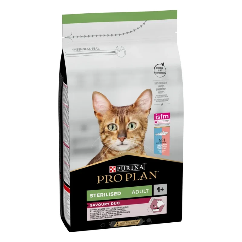 Purina Pro Plan Sterilised Adult 1+ Savoury Duo con Merluzzo e Trota - secco gatto