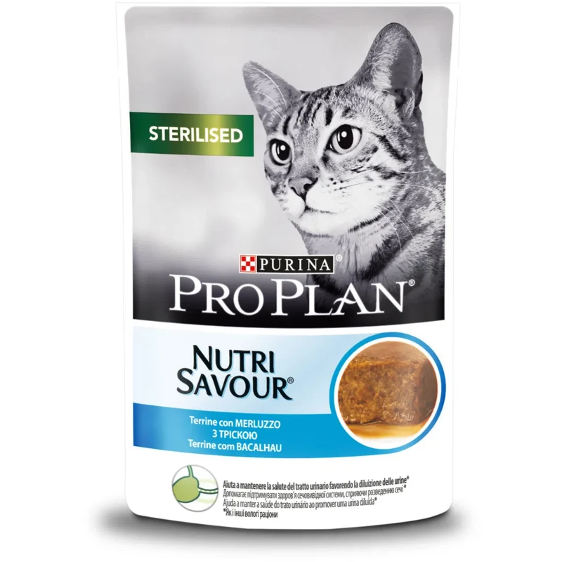 Purina Pro Plan Cat Sterilised Busta 85G - umido gatto - merluzzo