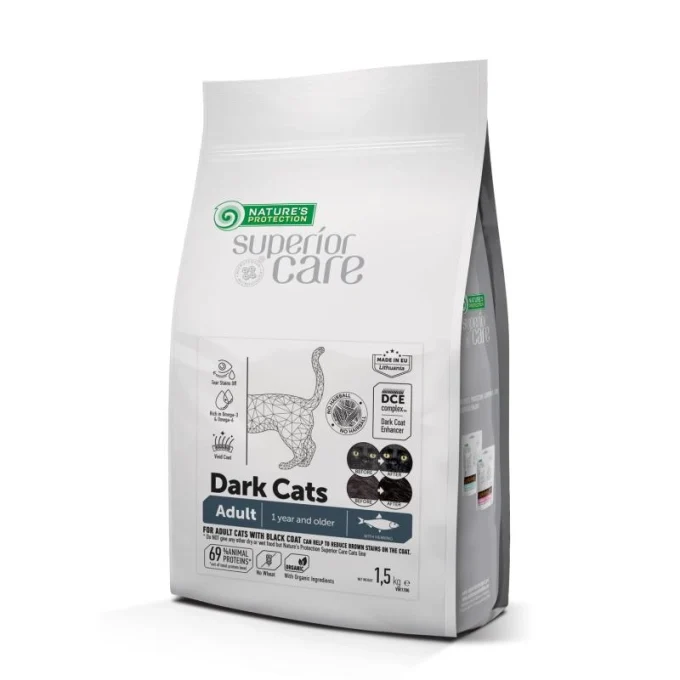 NATURE'S PROTECTION SUPERIOR CARE Dark Cats Grain Free Herring Adult All Breeds - per gatti a pelo nero