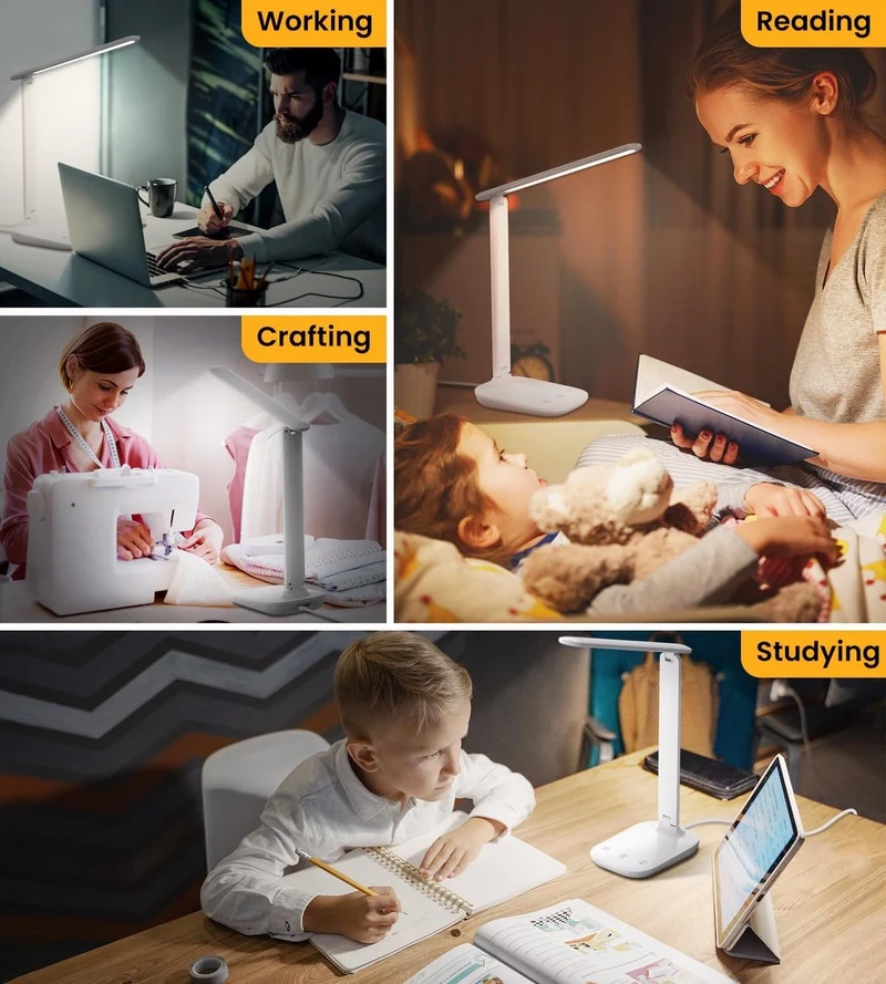 LED Bureaulamp – Dimbaar, Draadloos Opladen & Touchbediening