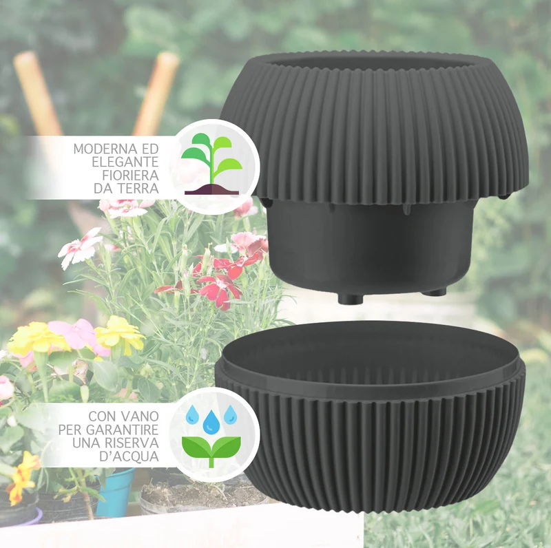 Vasetti per Piante Grasse con Sottobicchiere Integrato Design Moderno Il Gruppone