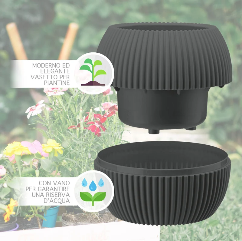 Vasetti per Piante Grasse con Sottobicchiere Integrato Design Moderno Il Gruppone
