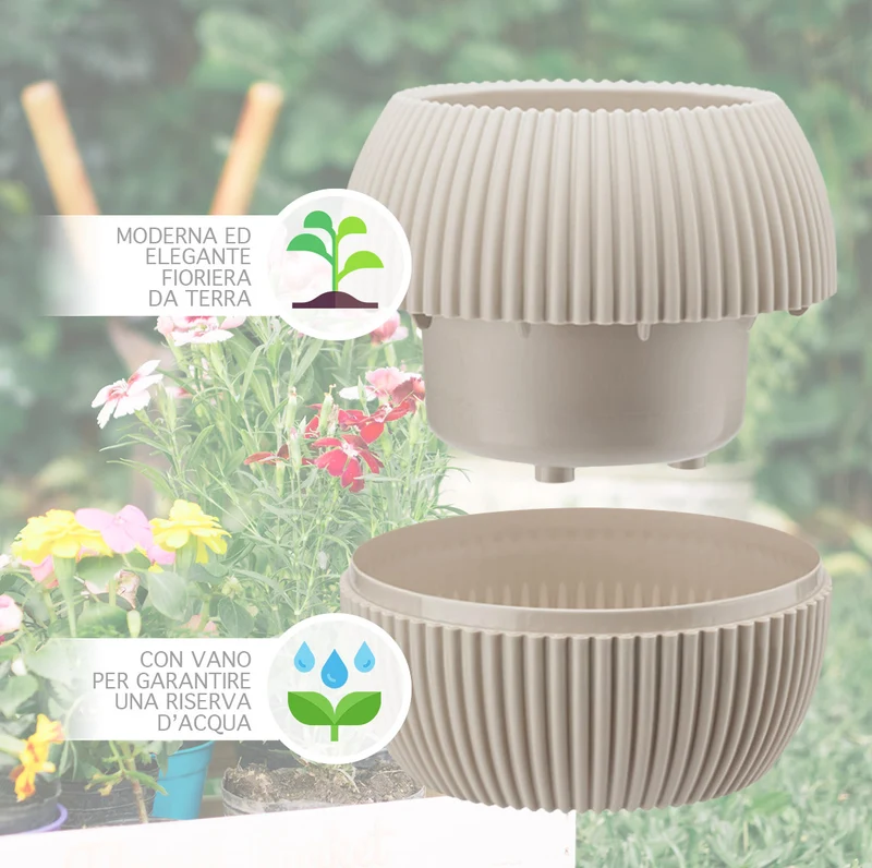 Vasetti per Piante Grasse con Sottobicchiere Integrato Design Moderno Il Gruppone