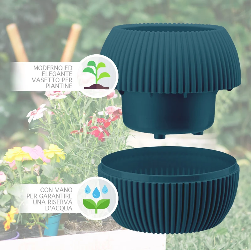 Vasetti per Piante Grasse con Sottobicchiere Integrato Design Moderno Il Gruppone