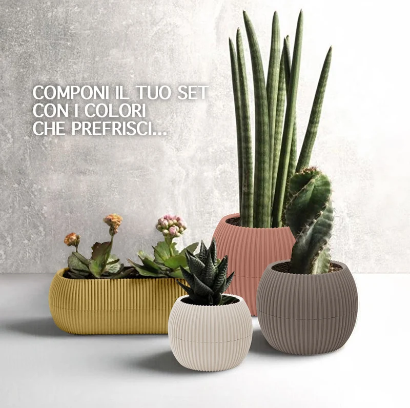 Vasetti per Piante Grasse con Sottobicchiere Integrato Design Moderno Il Gruppone