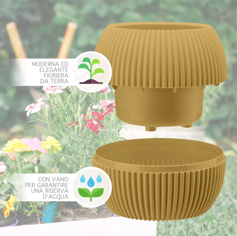 Vasetti per Piante Grasse con Sottobicchiere Integrato Design Moderno Il Gruppone