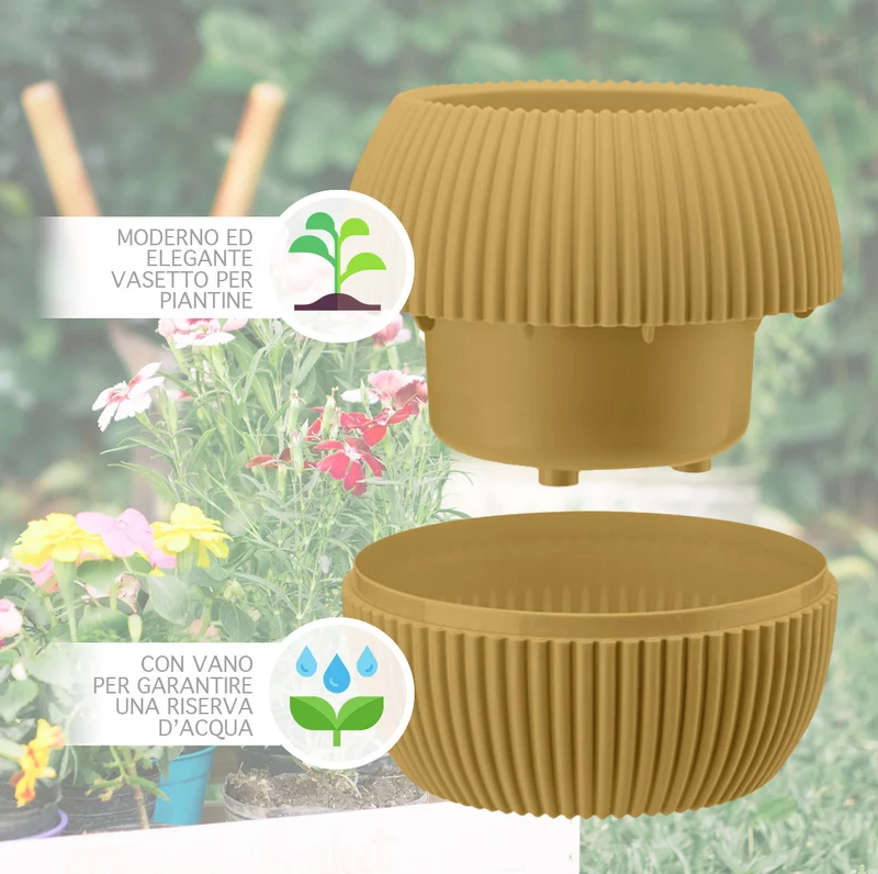 Vasetti per Piante Grasse con Sottobicchiere Integrato Design Moderno Il Gruppone