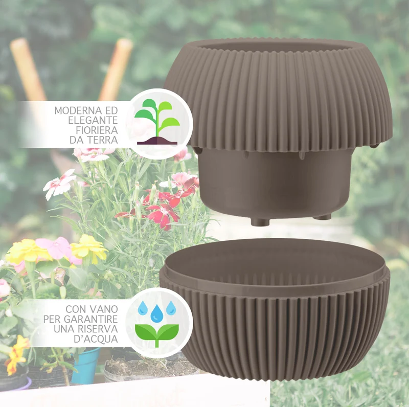 Vasetti per Piante Grasse con Sottobicchiere Integrato Design Moderno Il Gruppone