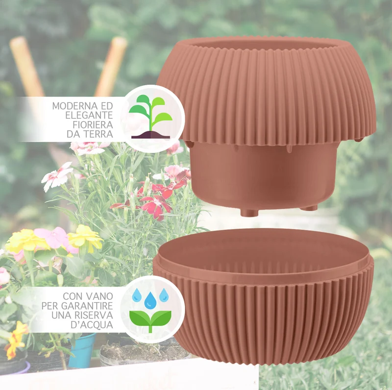 Vasetti per Piante Grasse con Sottobicchiere Integrato Design Moderno Il Gruppone