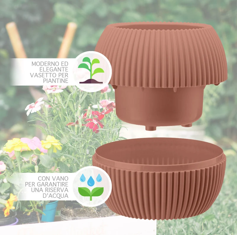 Vasetti per Piante Grasse con Sottobicchiere Integrato Design Moderno Il Gruppone