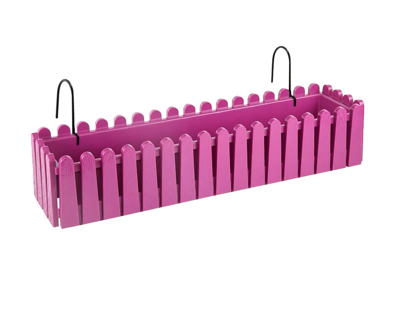 Fioriera Rettangolare Con Sistema Di Drenaggio Conservazione Acqua Balconiera Con Supporti Da Ringhiera Appesa Inclusi Balcone