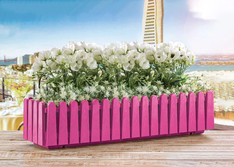 Fioriera Rettangolare Con Sistema Di Drenaggio Conservazione Acqua Balconiera Con Supporti Da Ringhiera Appesa Inclusi Balcone