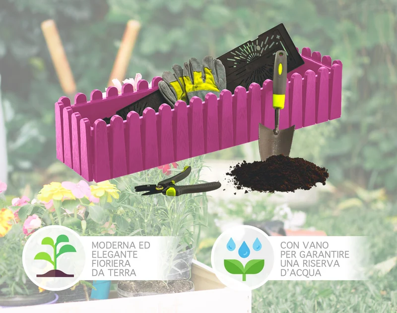 Fioriera Rettangolare Con Sistema Di Drenaggio Conservazione Acqua Balconiera Con Supporti Da Ringhiera Appesa Inclusi Balcone
