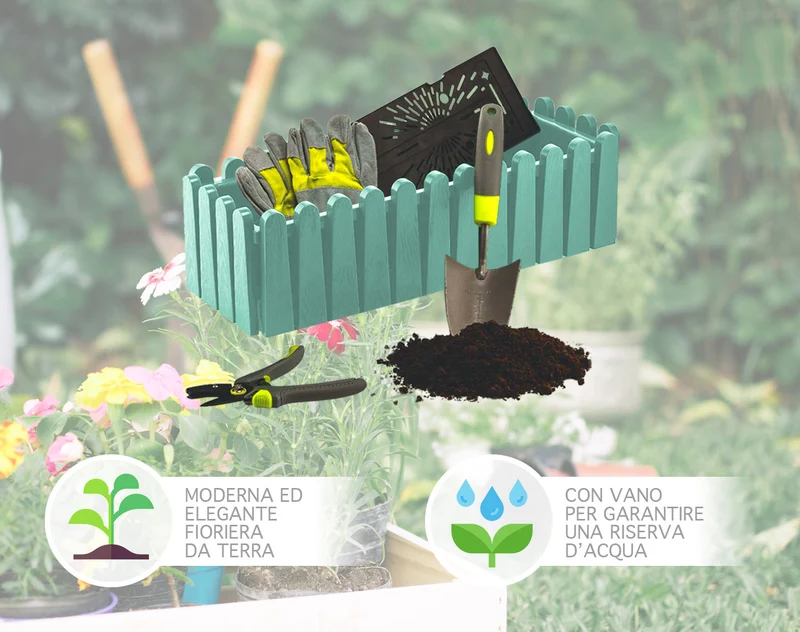Fioriera Rettangolare Con Sistema Di Drenaggio Conservazione Acqua Balconiera Con Supporti Da Ringhiera Appesa Inclusi Balcone