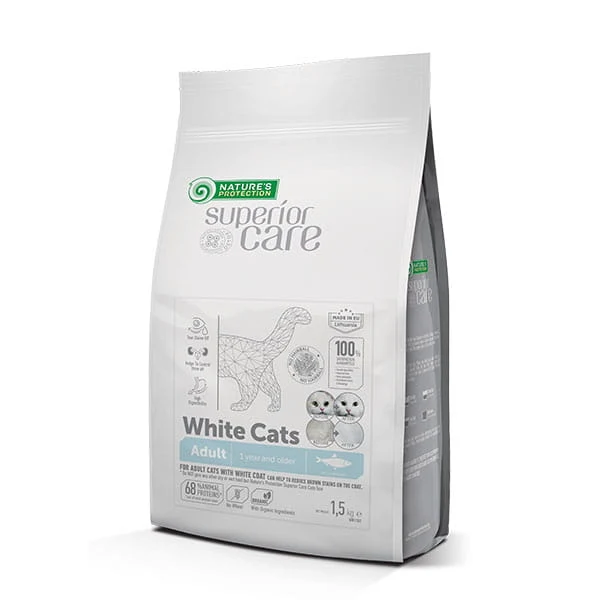 NATURE'S PROTECTION SUPERIOR CARE White Cats Grain Free Aringa per gatti a pelo bianco Adult All Breeds