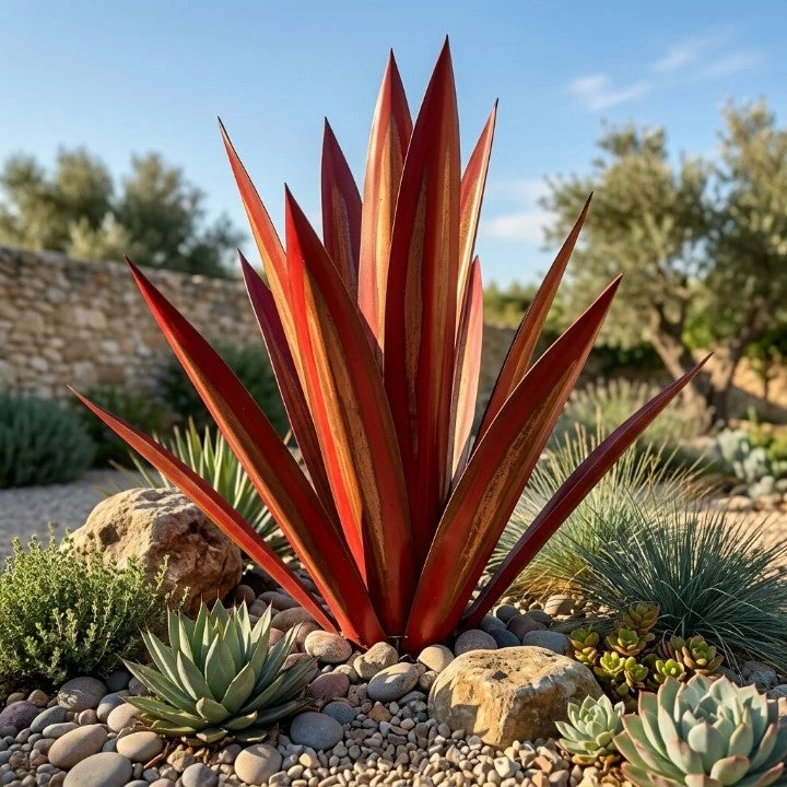 Metalen Agave – Weerbestendig Tuinbeeld met Decoratieve Roestlook