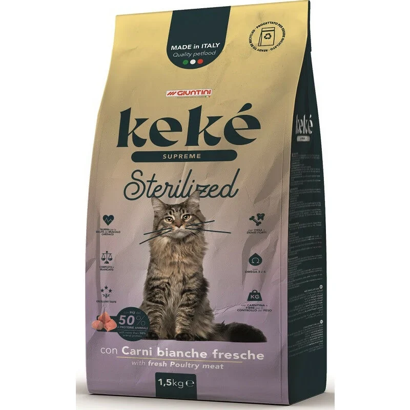 Keké Supreme per Gatti Sterilized con Carni Bianche