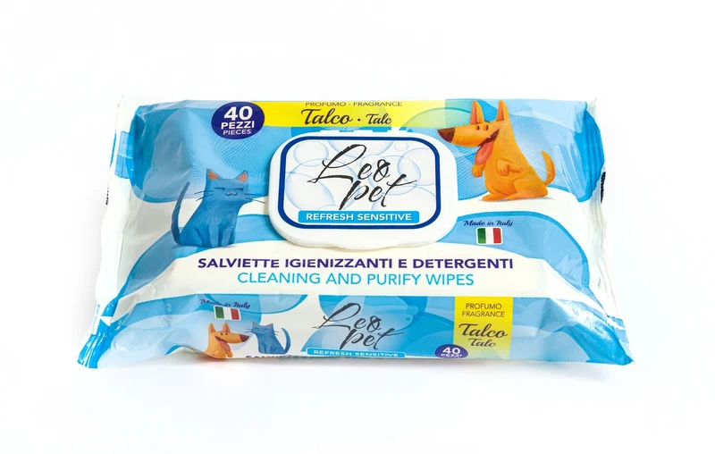 Salviette igienizzanti 40pz varie profumazioni leo pet