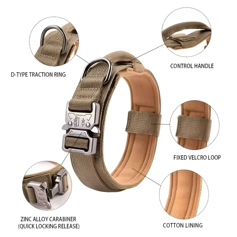 Hondenhalsband – Verstelbaar, Duurzaam Nylon & Met Handgreep