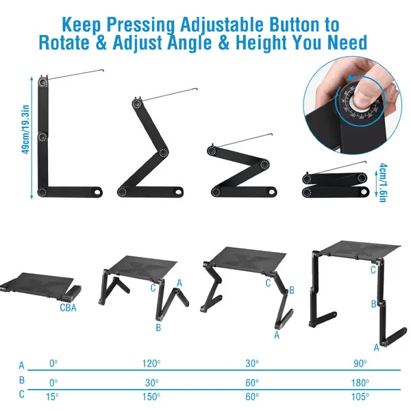 Laptopstandaard 360° – Verstelbaar, Aluminium & Ergonomisch Design