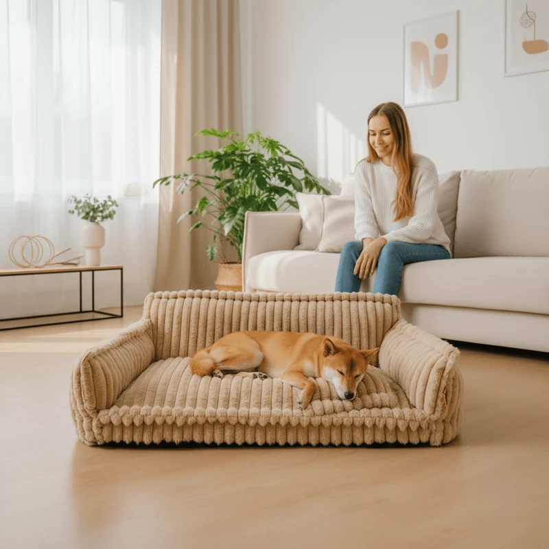 Hondenbank met Traagschuim – Wasbaar, Zacht & Antislip Design