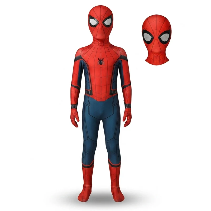 Superhelden Kostuum – Stretchstof, 3D Design & Afneembaar Masker