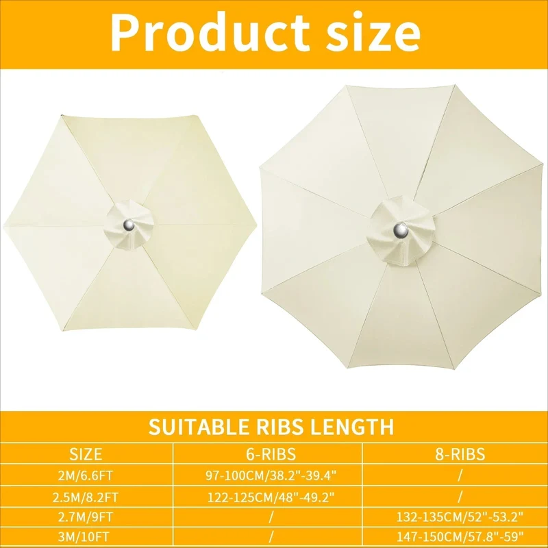 Vervangingshoes voor Parasol – Waterafstotend met Ventilatie voor 6/8 Spaken