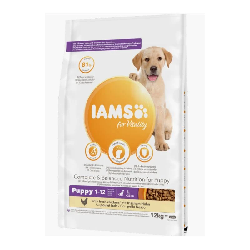 IAMS for Vitality - Cane Secco - 12Kg - Puppy & Junior Large Pollo