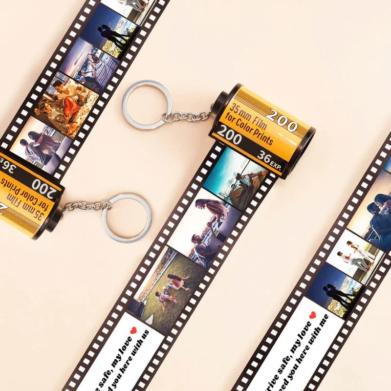 Foto Sleutelhanger met Filmrol – Gepersonaliseerd Ontwerp met Tot 40 Foto's