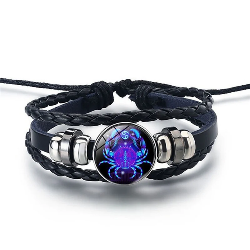 Sterrenbeeld armband – verstelbaar gevlochten design met blauwe steen