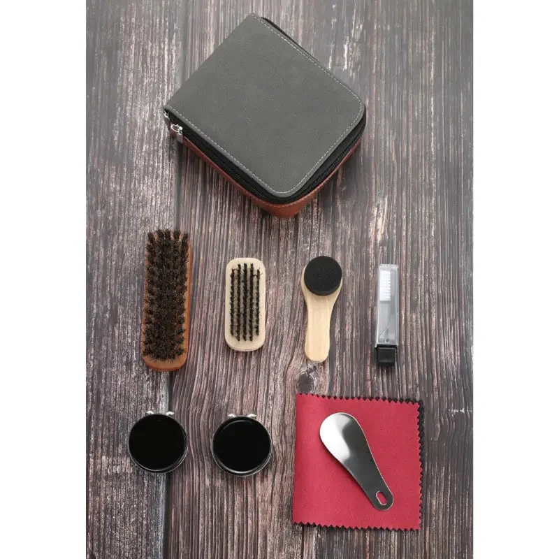 Schoenverzorgingsset – 9 Delige Complete Set met Paardenhaar Borstels
