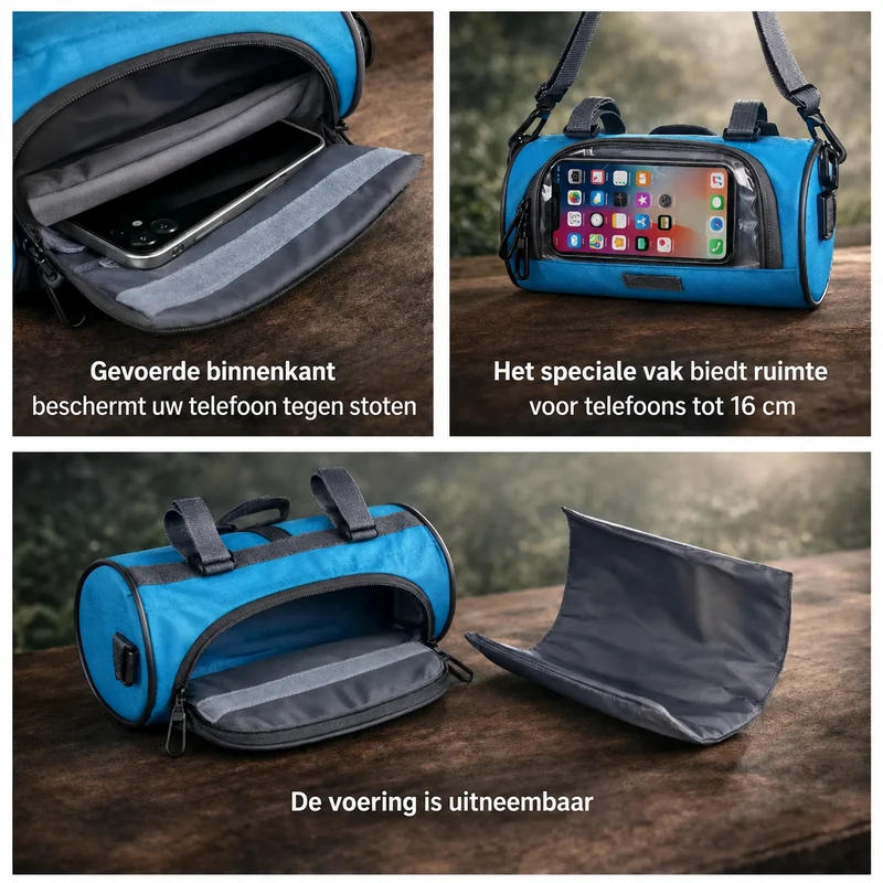 Fietstas voor Stuur – Waterafstotend Design met Touchscreen Vak