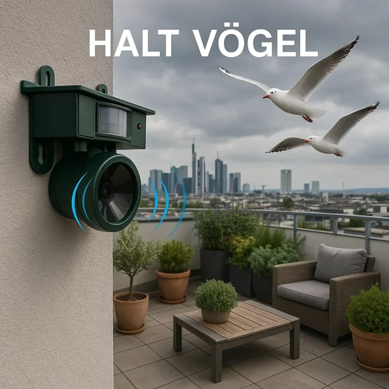 Vogelafschrik Apparaat – Bewegingssensor, Zonne-energie & Weerbestendig Design