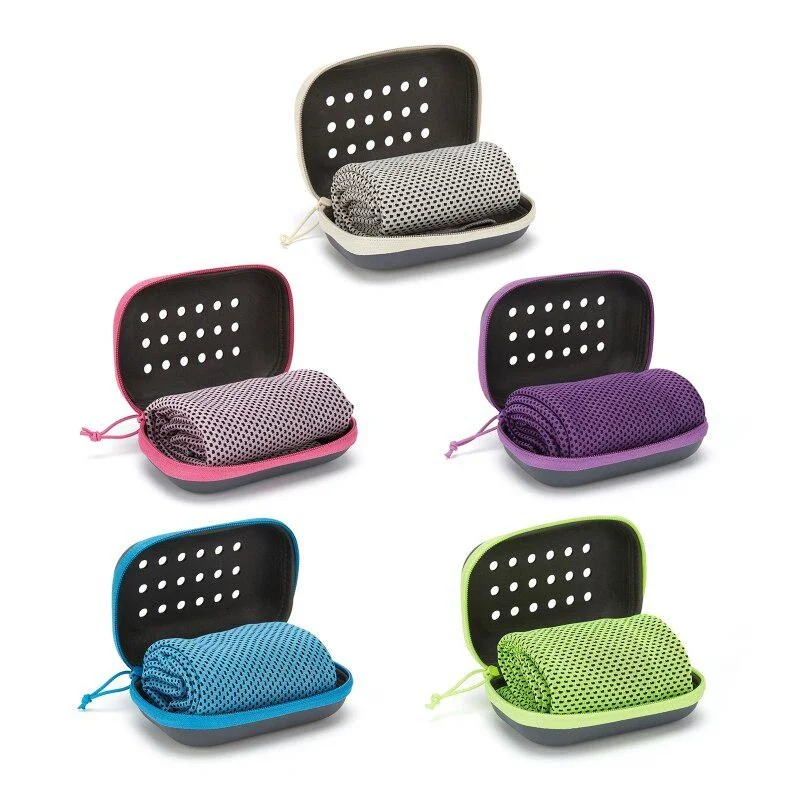 Koelhanddoek Sport – sneldrogende sporthanddoek met opbergdoos