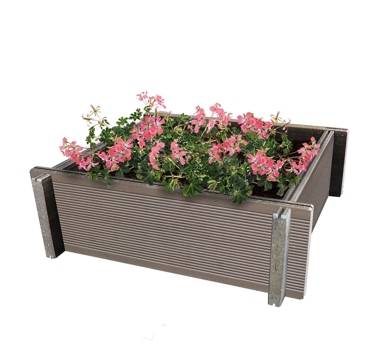 Fioriera vaso porta fiori componibile 40 x 40 x 12.5 Made in italy in WPC da balcone, terrazzi o ambienti esterni disponibile in 2 colori