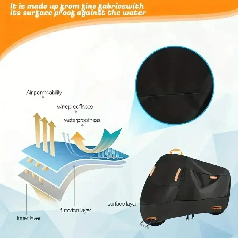 Motorhoes – Waterafstotende buitenhoes met UV-bescherming en opbergtas
