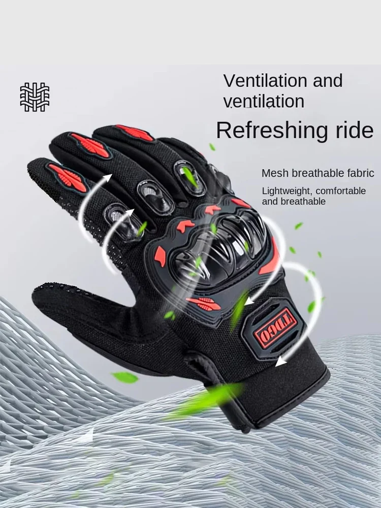 Motorhandschoenen – Verstevigde Rijhandschoenen met Grip en Verstelbare Sluiting