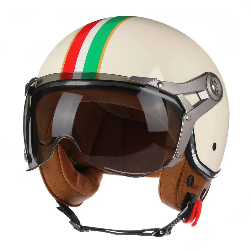 Motorhelm 3/4 – Retro Design & Lichtgewicht Open Gezicht