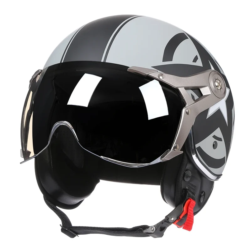 Motorhelm 3/4 – Retro Design & Lichtgewicht Open Gezicht