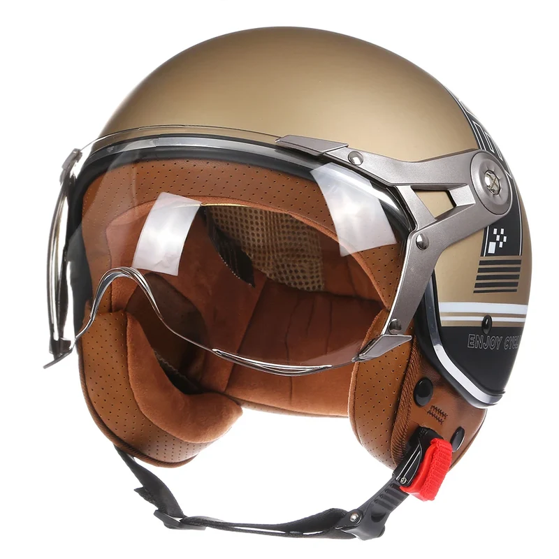 Motorhelm 3/4 – Retro Design & Lichtgewicht Open Gezicht