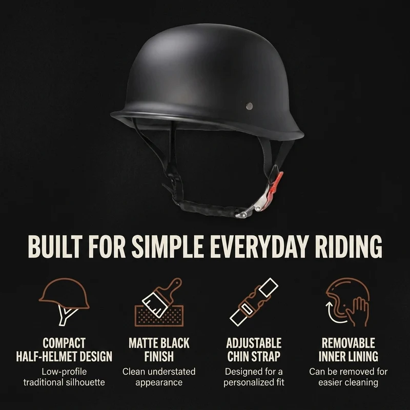 Motorhelm Halve – Vintage Design & Ventilatie met Veiligheidsbril