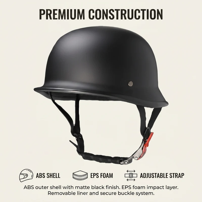 Motorhelm Halve – Vintage Design & Ventilatie met Veiligheidsbril